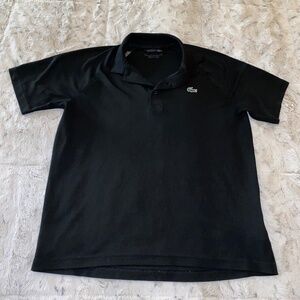 Lacoste Black Ultra Dry Polo Collar Golf Shirt Short Sleeve L